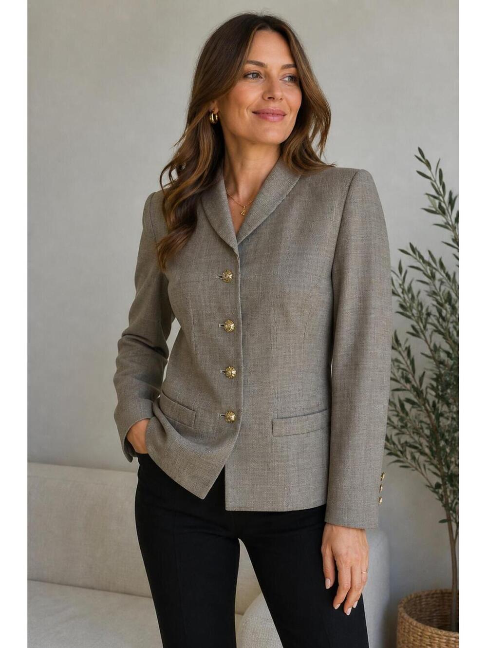 Vintage Escada Blazer Margaretha Ley Wool Jacket 36